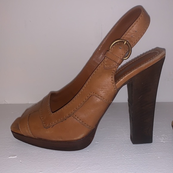 YSL sling backs with comfortable stacked heels - Picture 8 of 12